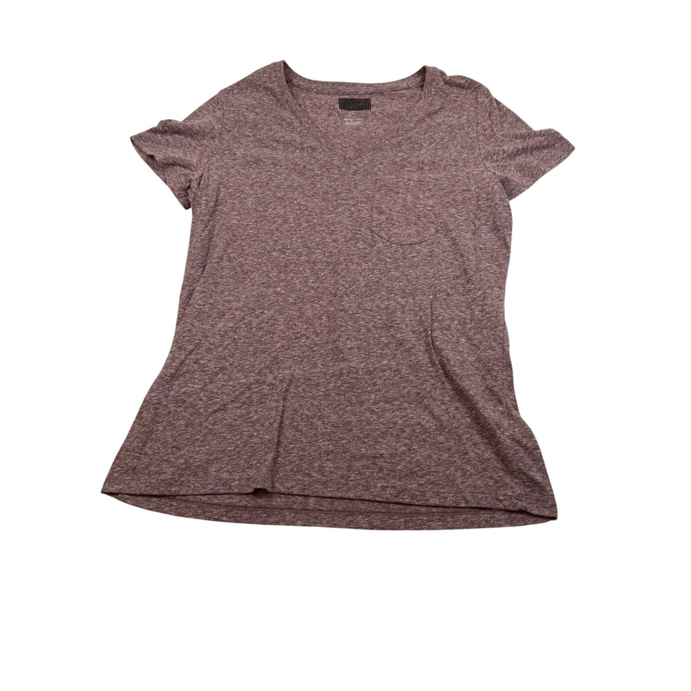 Universal Thread Monterey V-Neck Pocket T-Shirt Burgundy Heather Marl Medium